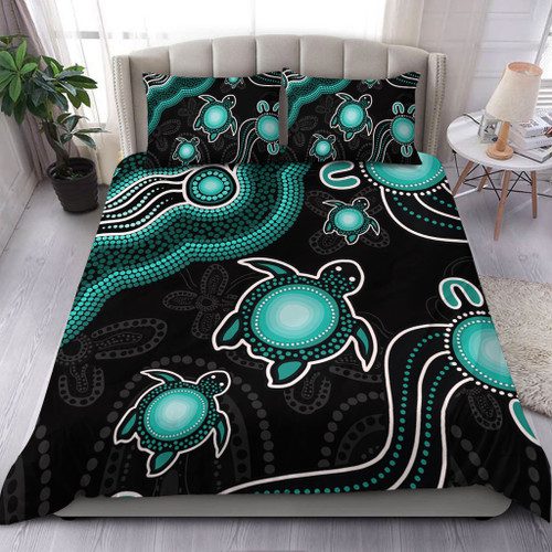 Australia Bedding Set Aboriginal Turtle Dreaming Journey Featuring Dot Art Australia Bedding Set Aboriginal Turtle Dreaming Journey Featuring Dot Art