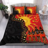 Australia Bedding Set Indigenous Dot Painting Inspired By The Aboriginal Flag