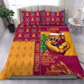 Brisbane Lions Bedding Set Christmas Magic Knit Style Winter Glow