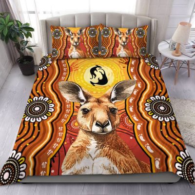 Australia Bedding Set Aboriginal Kangaroo Dreaming With Dot Art