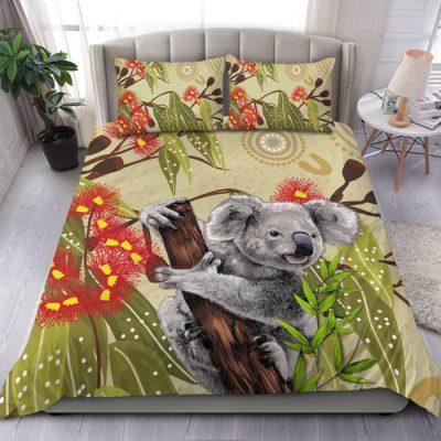 Australia Bedding Set Aboriginal Art Painting With Koala And Gumtree