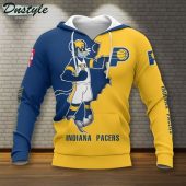 NBA Indiana Pacers Blue Gold Mascot Scratch Pullover Hoodie