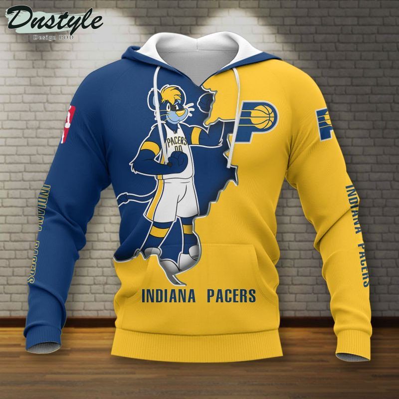 NBA Indiana Pacers Blue Gold Mascot Scratch Pullover Hoodie NBA Indiana Pacers Blue Gold Mascot Scratch Pullover Hoodie