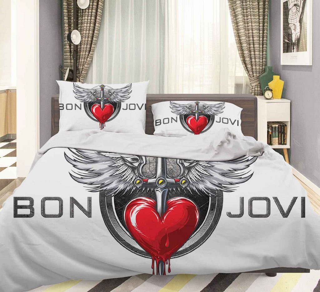Bon Jovi White Bedding Set V1 Bon Jovi White Bedding Set V1
