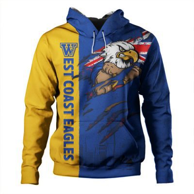 West Coast Eagles Hoodie Burning Passion Of Power Scratch Style