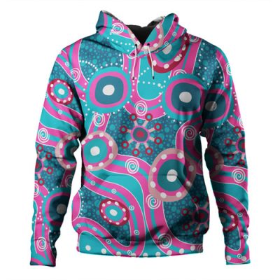Australia Aboriginal Hoodie - Blue Aboriginal Dot Art Inspired Hoodie