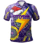 Melbourne Storm Christmas Polo Shirt - Custom Merry Christmas Indigenous Melbourne Storm Polo Shirt