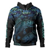 Australia Fishing Custom Hoodie - Fish Reaper Fish Skeleton Blue Hoodie