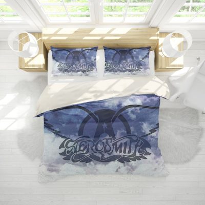 Aerosmith White Blue Bedding Set