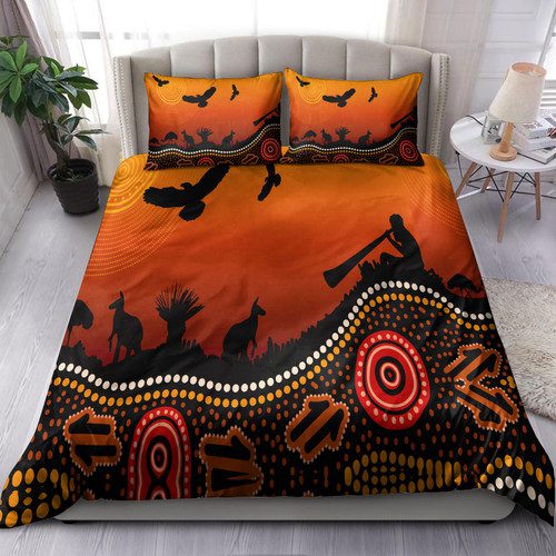 Australia Indigenous Bedding Set - Australia aboriginal inspired with beautiful landscape Australia Indigenous Bedding Set - Australia aboriginal inspired with beautiful landscape