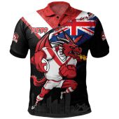 St. George Illawarra Dragons Polo Shirt Custom For Die Hard Fan Australia Flag Scratch Style