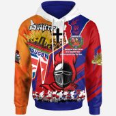 Newcastle Knights Hoodie - Custom Remembrance Newcastle Knights Anzac Quote With Poppy And Rosemary Hoodie