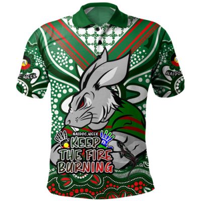 South Sydney Rabbitohs Polo Shirt Aboriginal Inspired Naidoc Week Custom For Die Hard Fan Supporters