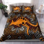 Australia Aboriginal Inspired Bedding Set - Indigenous Kangaroo