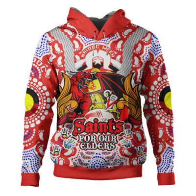St. George Illawarra Dragons Naidoc Hoodie - Custom Saints Naidoc Week For Our Elders Aboriginal Inspired Hoodie