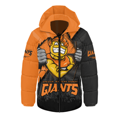 GWS GIANTS Hooded Padded Jacket Breaking Through Fan Design
