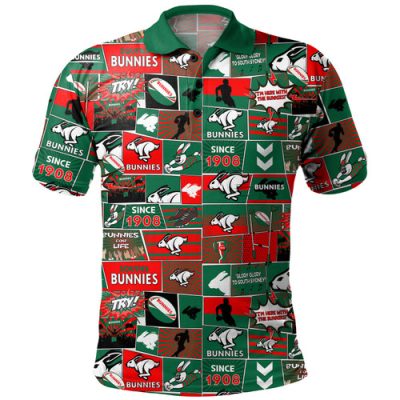 South Sydney Rabbitohs Polo Shirt - Team Of Us Die Hard Fan Supporters Comic Style