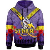 Melbourne Storm Hoodie - Custom Anzac Day Melbourne Storm Hoodie