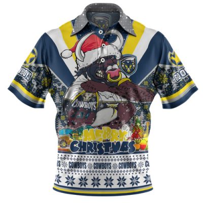 North Queensland Cowboys Christmas Custom Polo Shirt - North Queensland Cowboys Santa Aussie Big Things Polo Shirt