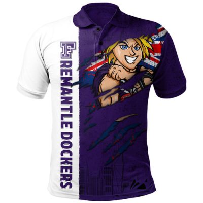 Fremantle Polo Shirt Burning Passion Of Power Scratch Style