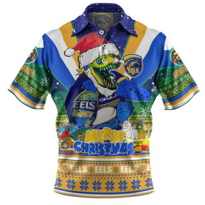 Parramatta Eels Christmas Custom Polo Shirt - Parramatta Eels Santa Aussie Big Things Christmas Polo Shirt