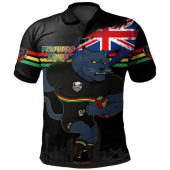 Penrith Panthers Polo Shirt Custom For Die Hard Fan Australia Flag Scratch Style