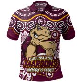 Queensland Maroons Polo Shirt Aboriginal Inspired Tough Fan Rugby For Life