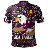 Manly Warringah Sea Eagles Polo Shirt Custom Naidoc Week 2024 Aboriginal Pattern And Torres Strait Islander Inspired