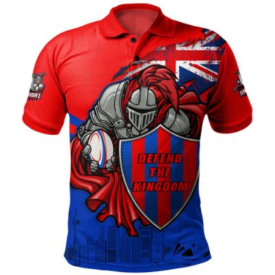 Newcastle Knights Polo Shirt Custom For Die Hard Fan Australia Flag Scratch Style