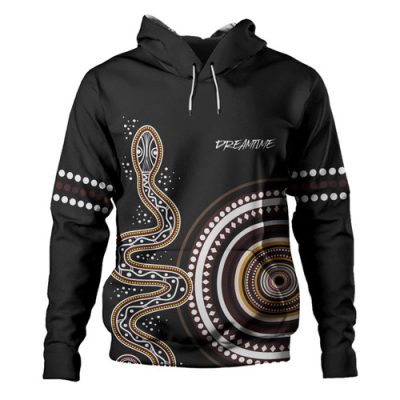 Australia Rainbow Serpent Aboriginal Custom Hoodie - Dreamtime Mother of Life Black Hoodie
