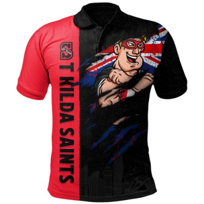St Kilda Polo Shirt Burning Passion Of Power Scratch Style