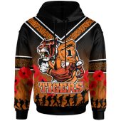 Wests Tigers Hoodie - Custom Anzac Day Wests Tigers Hoodie