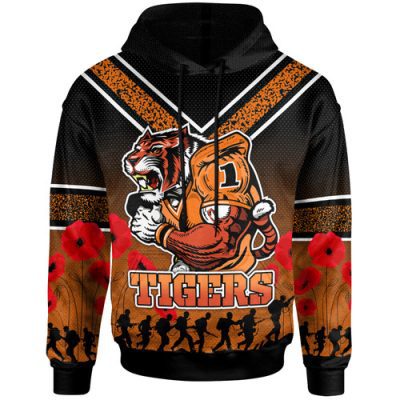 Wests Tigers Hoodie - Custom Anzac Day Wests Tigers Hoodie