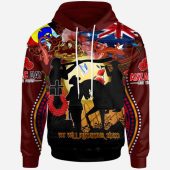 Australia Anzac Day Brown Hoodie - Custom The Indigenous Culture Commemorative Hoodie