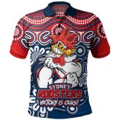 Sydney Roosters Polo Shirt Aboriginal Inspired Tough Fan Rugby For Life