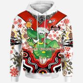 St. George Illawarra Dragons Christmas Hoodie - Custom Christmas Green Dragons Indigenous Hoodie