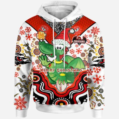 St. George Illawarra Dragons Christmas Hoodie - Custom Christmas Green Dragons Indigenous Hoodie