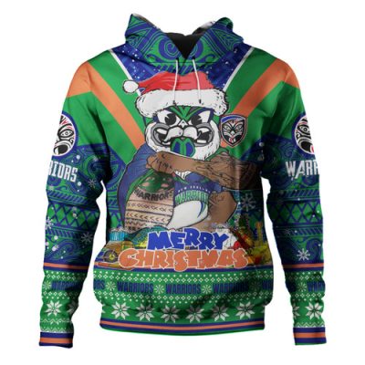 New Zealand Warriors Christmas Custom Hoodie - Warriors Santa Aussie Big Things Hoodie