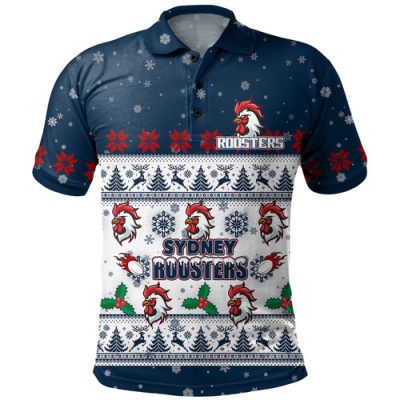 Sydney Roosters Christmas Custom Polo Shirt - Special Ugly Christmas Polo Shirt