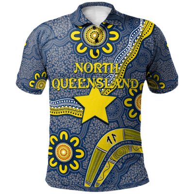 North Queensland Cowboys Custom Polo Shirt - North Queensland Cowboys For Life With Aboriginal Style Polo Shirt