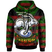 South Sydney Rabbitohs Hoodie - Custom Rabbit Aboriginal Inspired Style Pattern Personalised Player And Number Hoodie