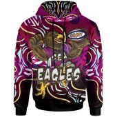 Australia Sea Eagles Hoodie - Custom Eagles With Aboriginal Inspired Patterns Personalised Player And Number Hoodie