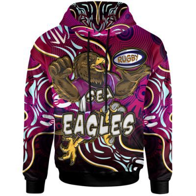 Australia Sea Eagles Hoodie - Custom Eagles With Aboriginal Inspired Patterns Personalised Player And Number Hoodie