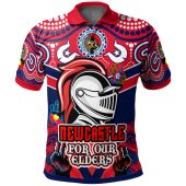 Newcastle Knights Naidoc Polo Shirt - Custom Newcastle Knights Naidoc Week For Our Elders Aboriginal Inspired Polo Shirt