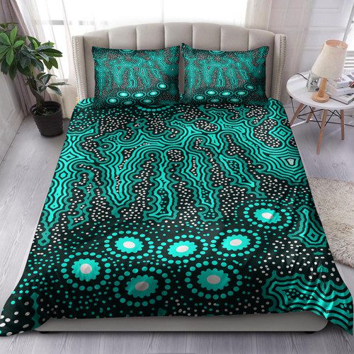 Australia Indigenous Bedding Set - Background of dot painting dreaming Australia Indigenous Bedding Set - Background of dot painting dreaming