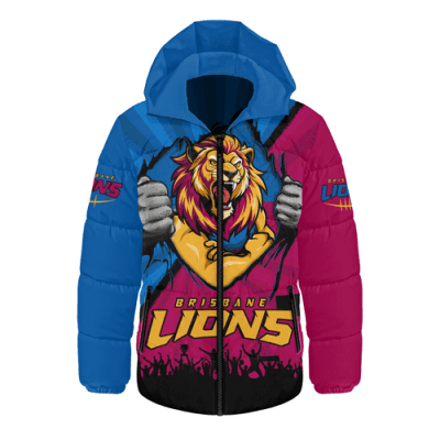 Brisbane Lions Hooded Padded Jacket Breaking Through Fan Design