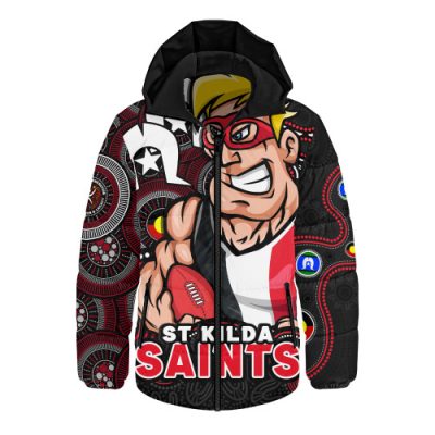 St Kilda Hooded Padded Jacket NAIDOC Spirit Of Country