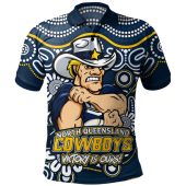 North Queensland Cowboys Polo Shirt Aboriginal Inspired Tough Fan Rugby For Life