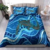 Australia Indigenous Bedding Set - Aboriginal Inspired River And Crocodile