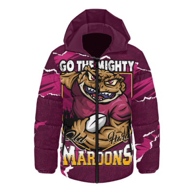 Queensland Maroons Hooded Padded Jacket NSW Rampage Cockroaches Edition